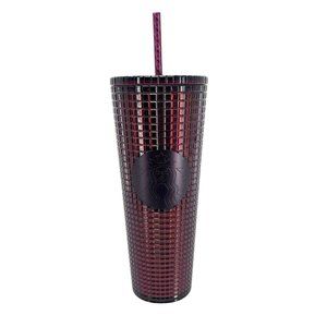 Starbucks Berry Plum Grid Disco Christmas Holiday (2020) 24oz Cold Cup — NEW